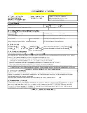 Plumbing Permit Application