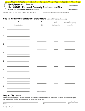 Illinois Personal Property Replacement Tax Form IL-2569