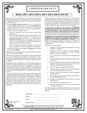 Goodman Limited Warranty