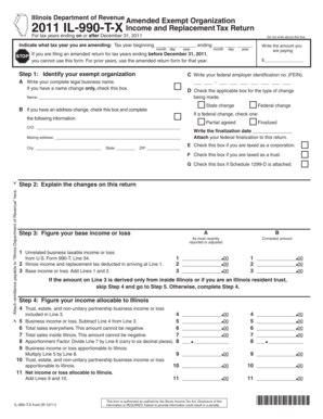 Illinois Amended Exempt Organization Tax Return