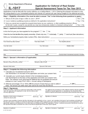 Illinois Senior Citizens Real Estate Tax Deferral Application
