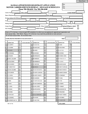 Kansas Apportioned Registrant Application