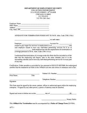Illinois Affidavit for Termination