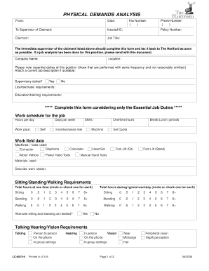 Physical Demands Analysis Form