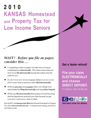 Kansas Homestead and Property Tax Refund for Low Income Seniors
