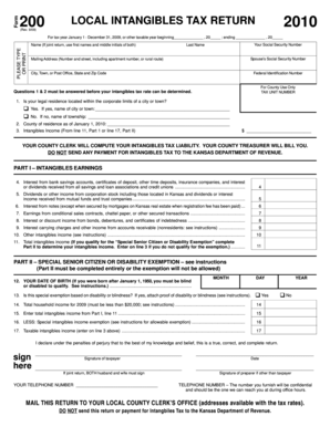 2010 Kansas Local Intangibles Tax Return