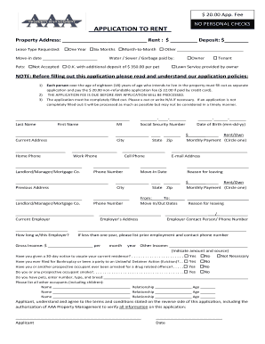 Application to Rent