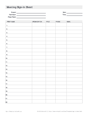 Meeting Sign-In Sheet