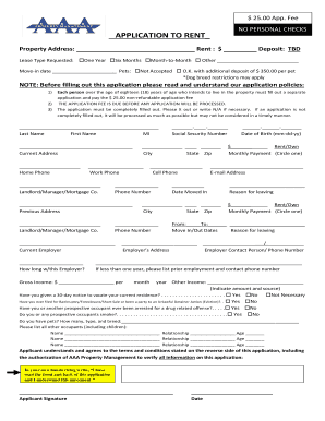 Rental Application Form