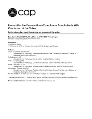 Vulva Carcinoma Examination Protocol