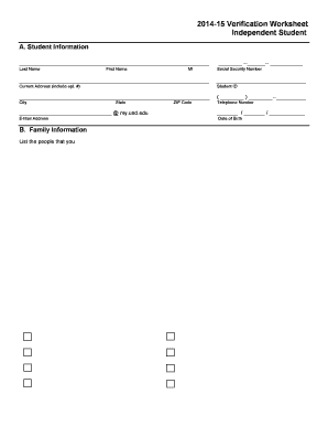 2014-15 Verification Worksheet