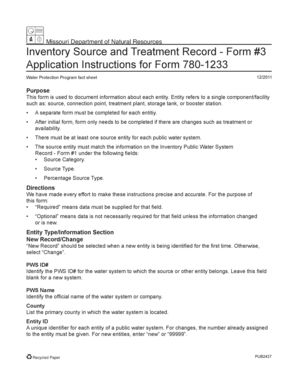 Inventory Source and Treatment Record Form
