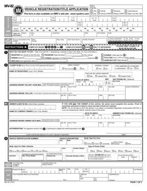 New York Vehicle Registration/Title Application