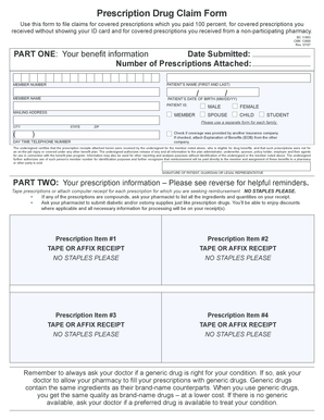 Prescription Drug Claim Form