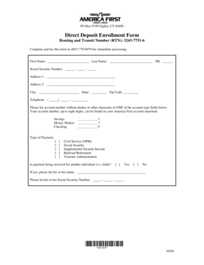Direct Deposit Enrollment Form