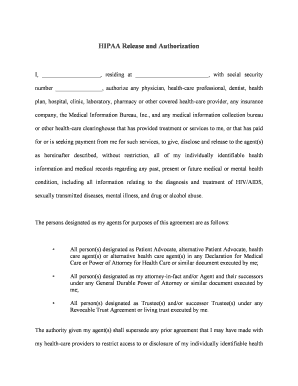HIPAA Release and Authorization