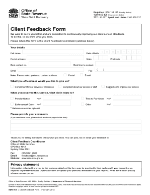 Client Feedback Form