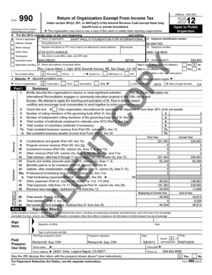 Form 990 Return of Organization Exempt From Income Tax