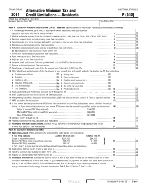 California Schedule P 540