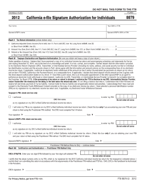 California e-file Signature Authorization for Individuals