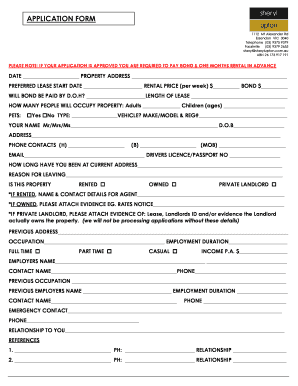 Residential Lease Application Form