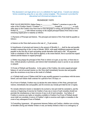 Promissory Note Template