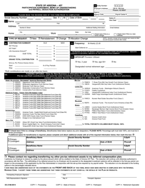 Arizona 457 Deferred Compensation Plan Participation Agreement