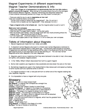 Magnet Experiments for Students
