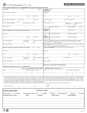 Rental Application Form