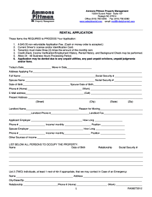 Rental Application Form