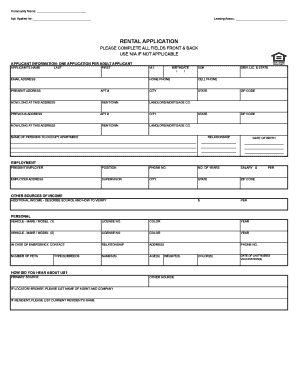 Rental Application Form