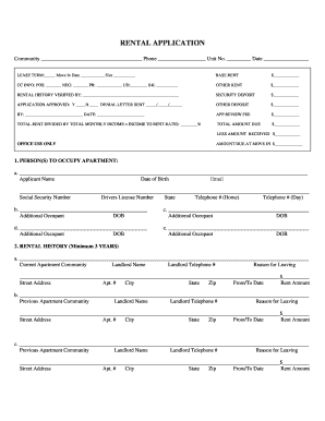 Rental Application Form