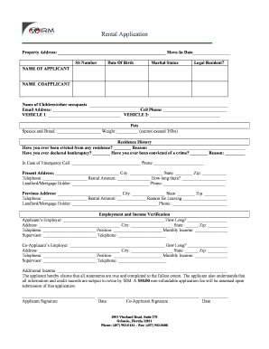 Rental Application Form