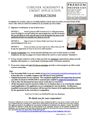 California Cosigner Agreement