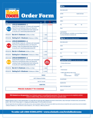 Scholastic Bookroom Order Form