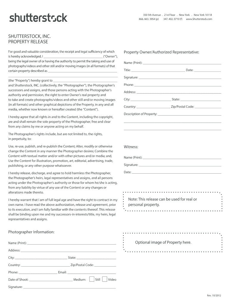 shutterstock property release form download Preview on Page 1.