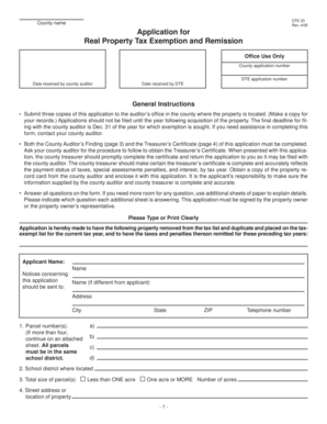 Ohio Real Property Tax Exemption Application
