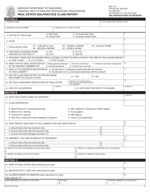 Missouri Real Estate Malpractice Claim Report