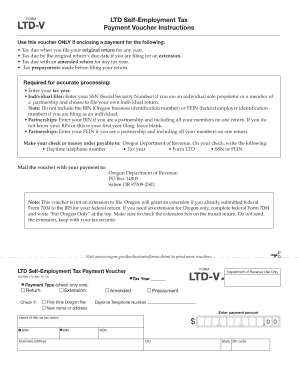Oregon LTD Self-Employment Tax Payment Voucher