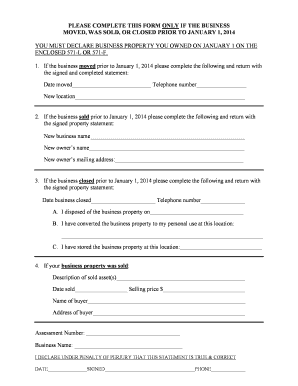 California Business Property Declaration Form