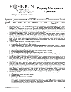California Property Management Agreement