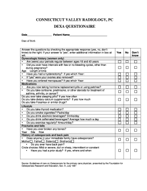 DEXA Questionnaire