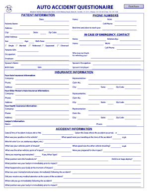 Auto Accident Questionnaire