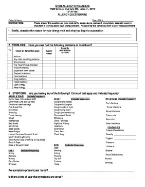 Allergy Questionnaire