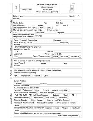 Patient Questionnaire