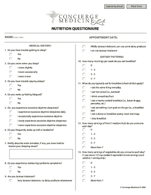 Nutrition Questionnaire