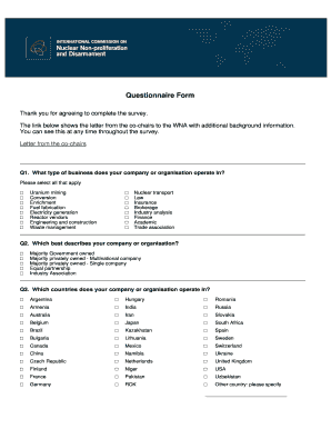 Nuclear Industry Non-Proliferation Questionnaire