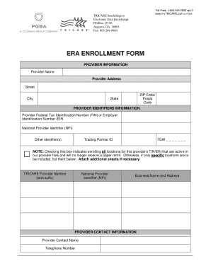TRICARE South ERA Enrollment Form