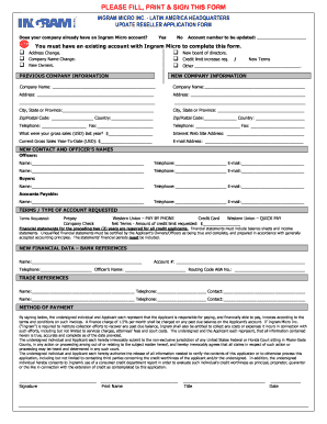 Ingram Micro Reseller Application Form