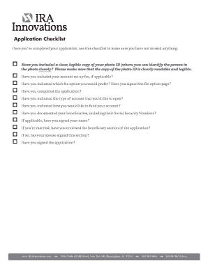 Self-Directed IRA Application Packet